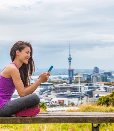 Woman on phone Auckland low res